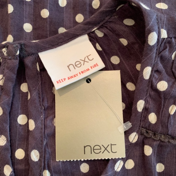 NEXT UK Girls Polka Dot Ruched 3/4 Sleeve Blouse Size 12 - Picture 7 of 7